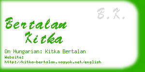 bertalan kitka business card